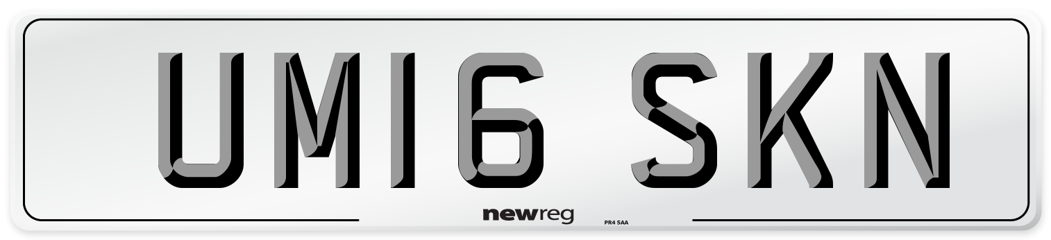 UM16 SKN Number Plate from New Reg